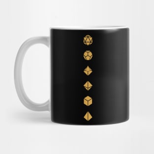 Minimalist Bronze Polyhedral Dice Set Mug